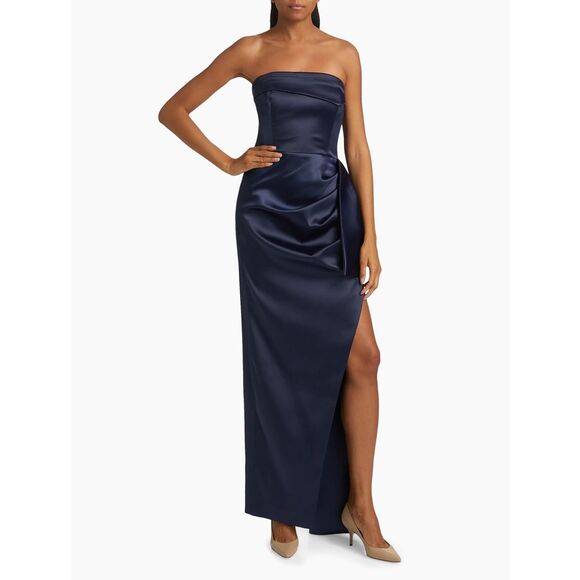 Nicholas the Label Erelyn Satin Strapless Gown Size 0 $595 - Picture 1 of 12